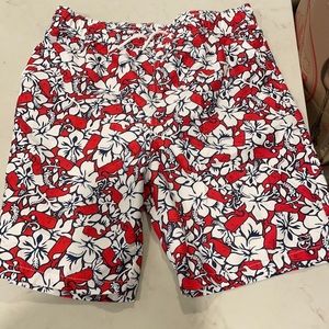 Only worn once boys Vineyard Vines tropical swim trunks.